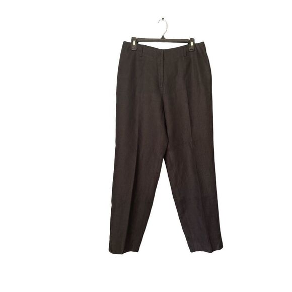 Talbots 100% Irish linen black fully lined pants/side and back pockets/size 10 - Picture 3 of 8